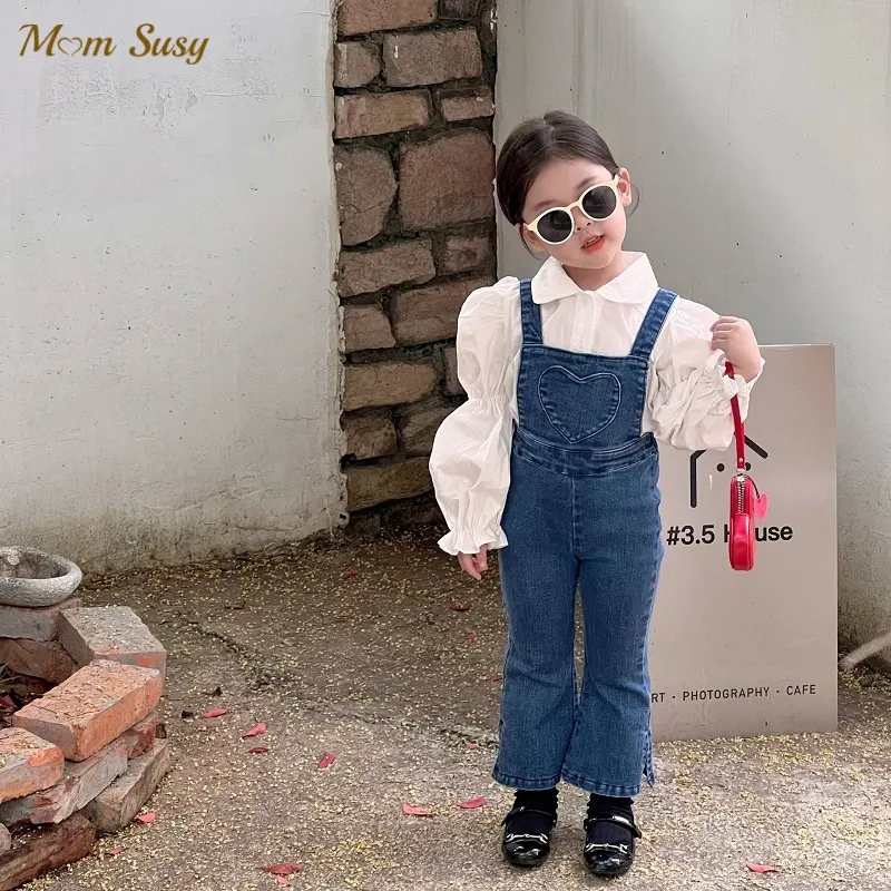 

Fashion Baby Girl Cotton Denim Strap Pant Infant Toddler Child Suspender Flare Trousers Kid Dungaree Overalls Baby Clothes 1-7Y