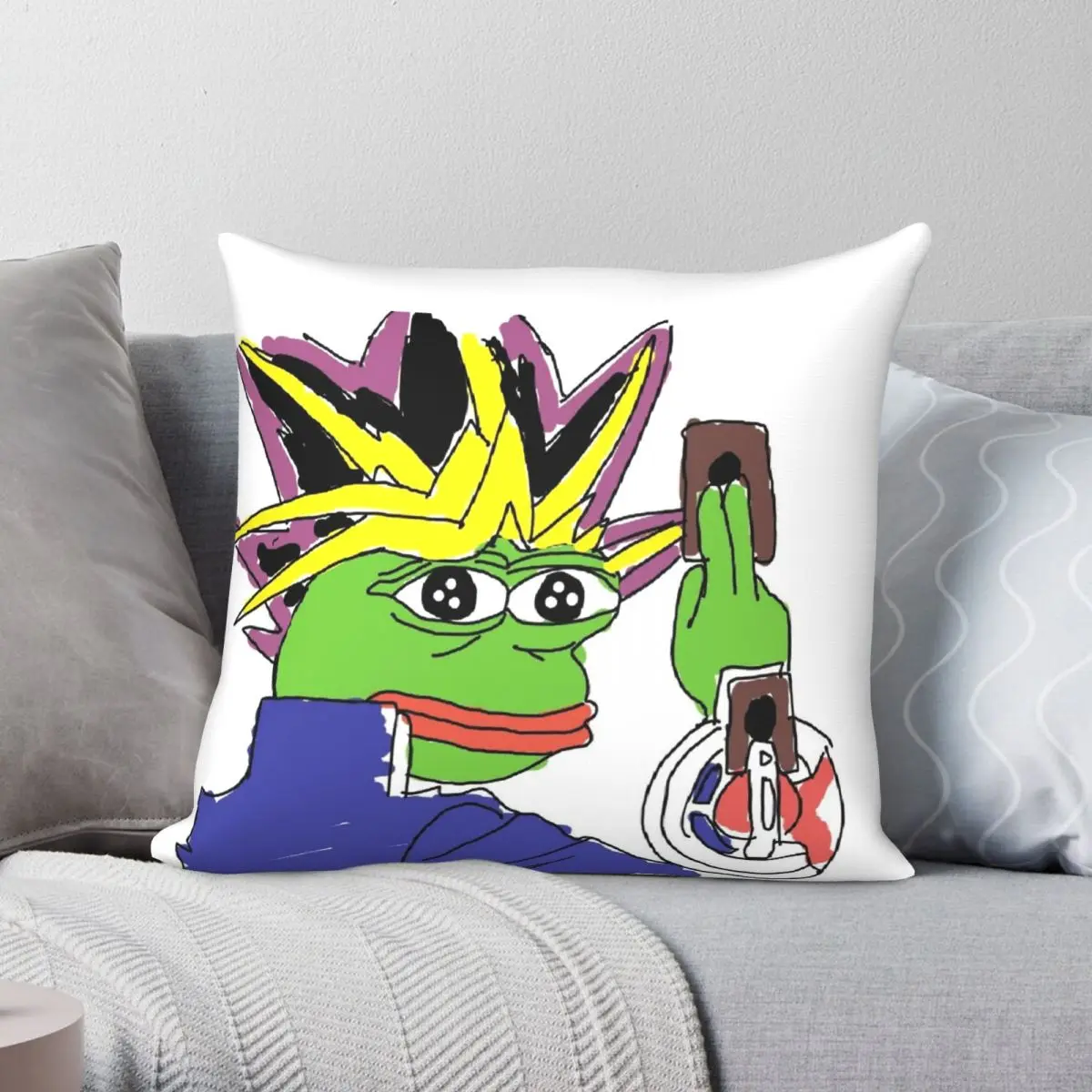 

Чехол для подушки Pepe Muto, полиэстеровый льняной бархатный креативный декоративный чехол на молнии для дивана, сиденья, 18 дюймов