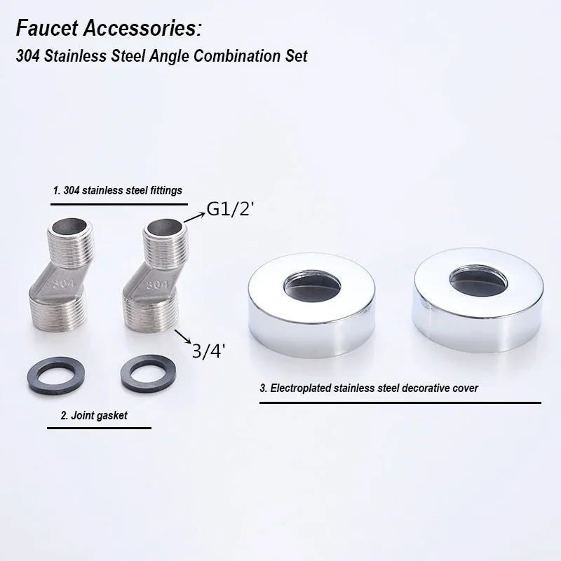 1 Set Shower Faucet Fittings 304 Stainless Steel Offset Foot Diameter Curved Foot Bent Foot Corner Eccentric Joint Fauct Base