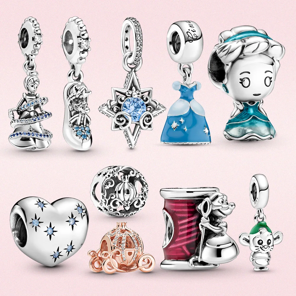 

Disney Cinderella Magical Moment Dangle Charm Dream Hart Bead Fit Charms Silver 925 Original Bracelet for Women Diy Jewelry Gift