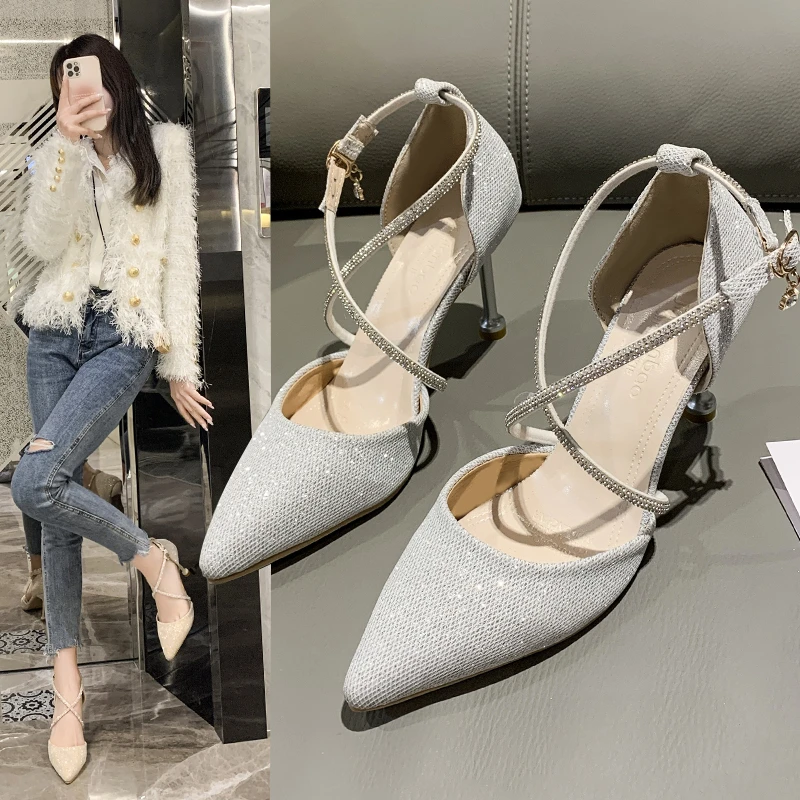 

Женские милые легкие черные туфли на шпильках с кристаллами для вечерние и ночных клубов, Женские Повседневные Удобные