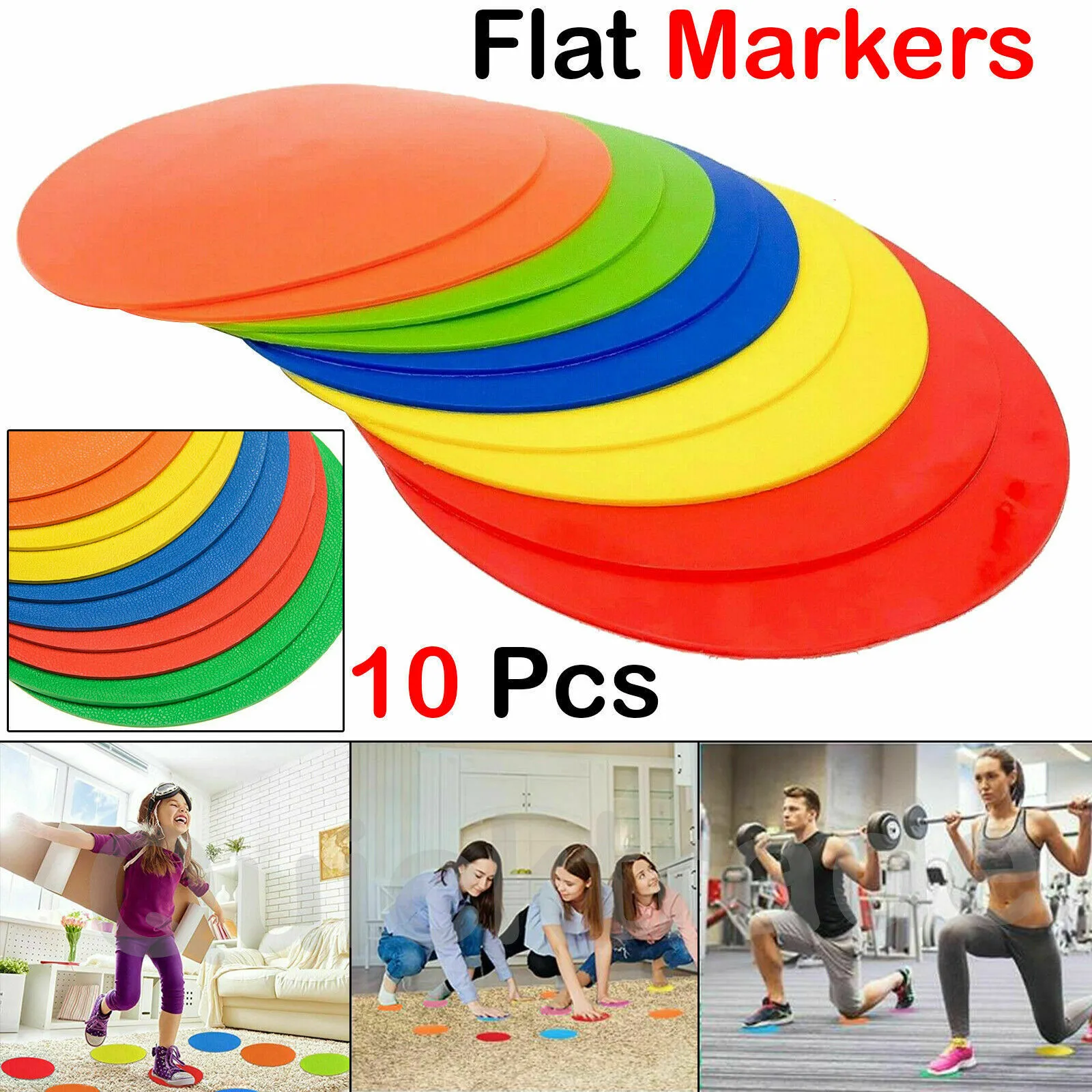 Football Pitch Floor Discs Sports 10pcs