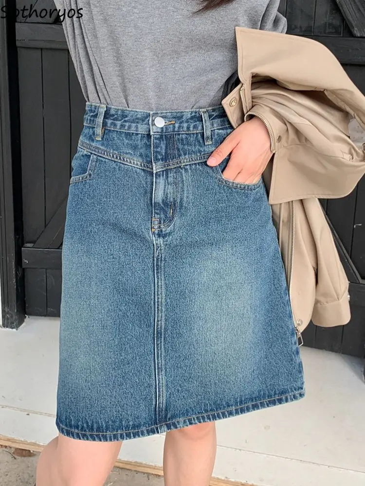 

Юбка женская джинсовая с карманами, креативная Очаровательная повседневная одежда для отдыха в стиле ретро, соблазнительная специальная в Корейском стиле, весна