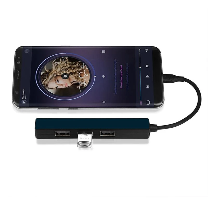 

USB 2.0 Hub with 3 Ports Extended Cable Ultra Slim Portable Type C Splitter Compatible with Windows 7/Vista/XP System