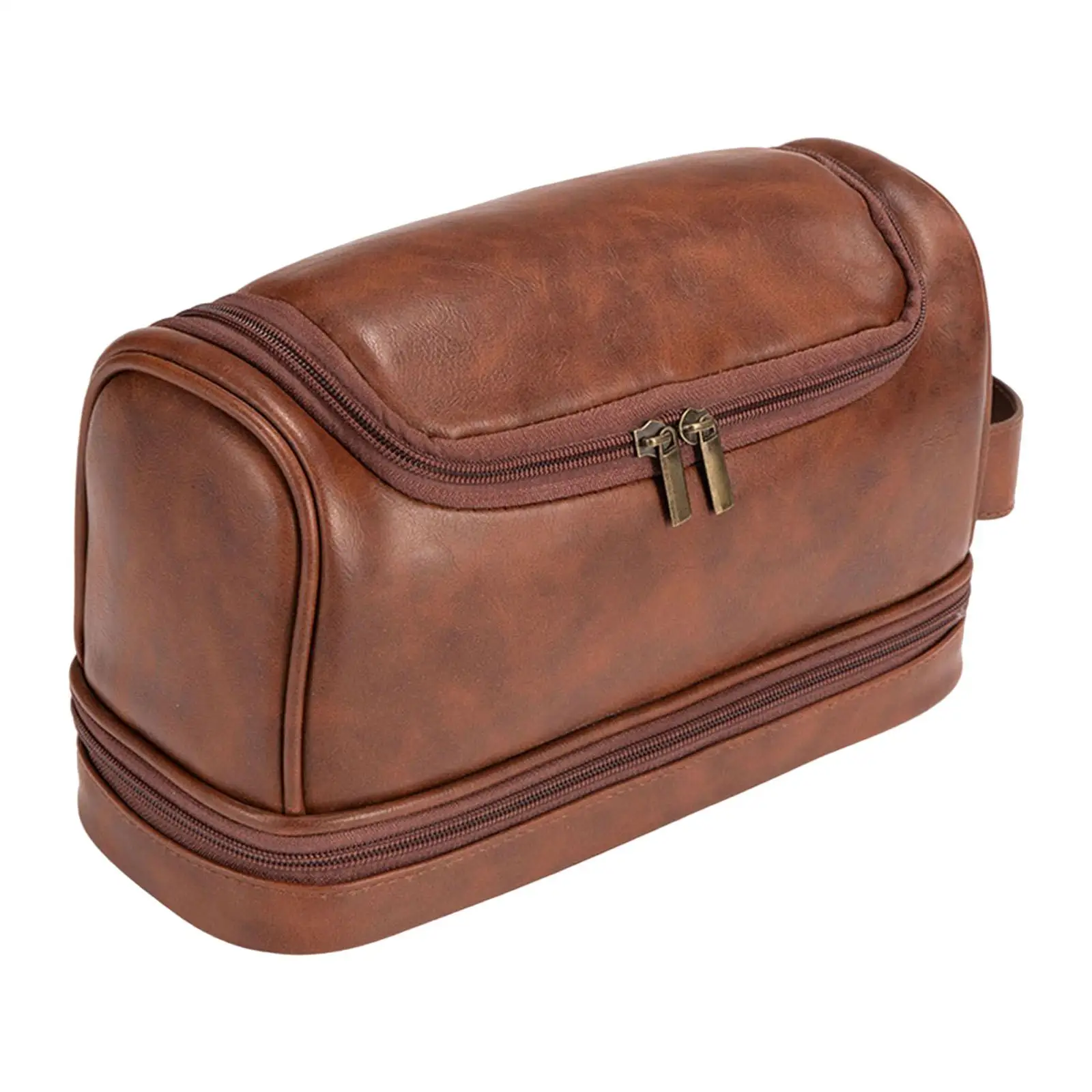 

Toiletry Bag PU Leather Large Capacity Water Resistant Shaving Bag Organizer for Men Dad Toiletry Accessories Boyfriend Bathroom