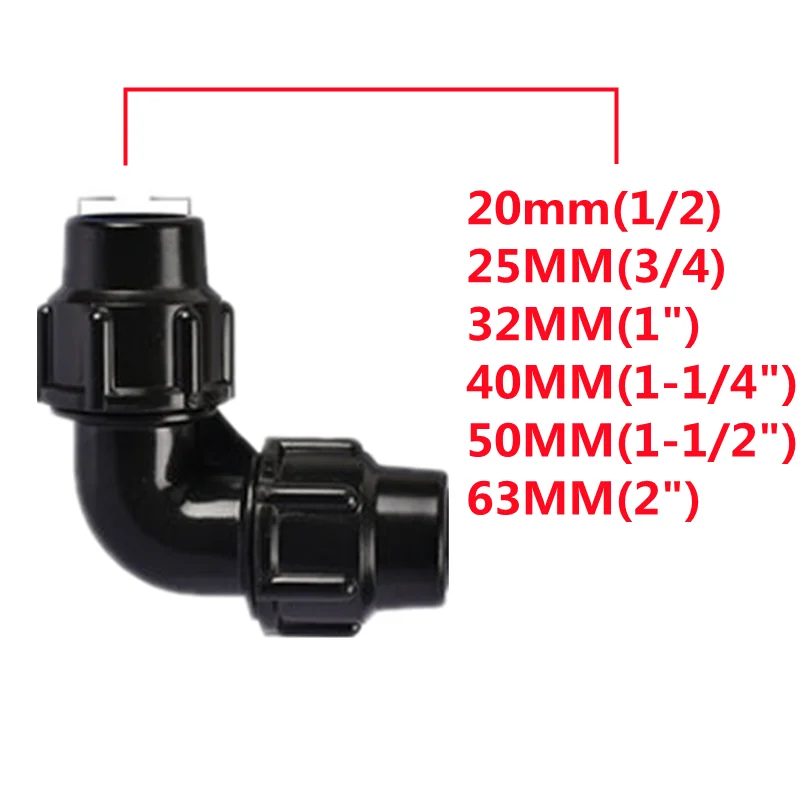 

HAOYUNMA Пластиковые фитинги для труб из полиэтилена, локоть, синий, 16-63 мм