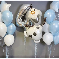 28pcs disney frozen olaf cartoon snowman balloon set 30inch silver number foil balloons birthday party baby shower decorations