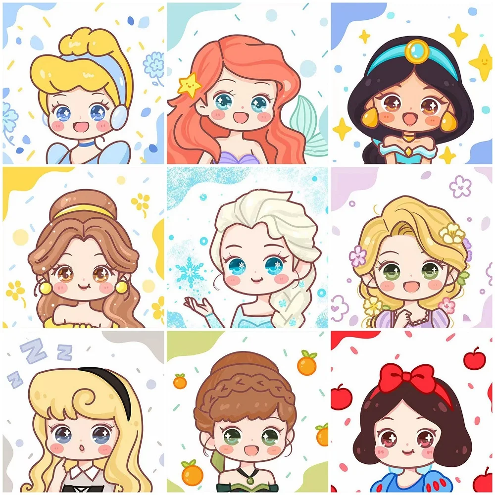 

Алмазная 5D Вышивка «Милая принцесса» из мультфильма Disney, полноразмерная круглая квадратная алмазная живопись «сделай сам», наборы для выши...