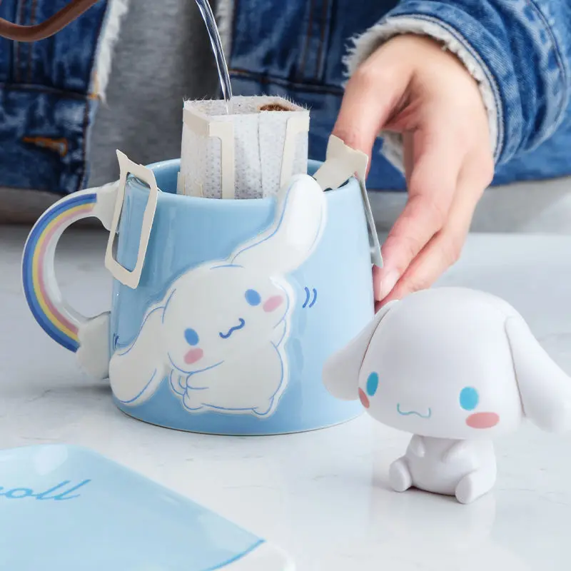 

Мультяшная кружка Hellokitty, кавайная креативная красивая кружка для сока, напитков, молока, керамическая термостойкая чашка с рельефной ручкой из аниме