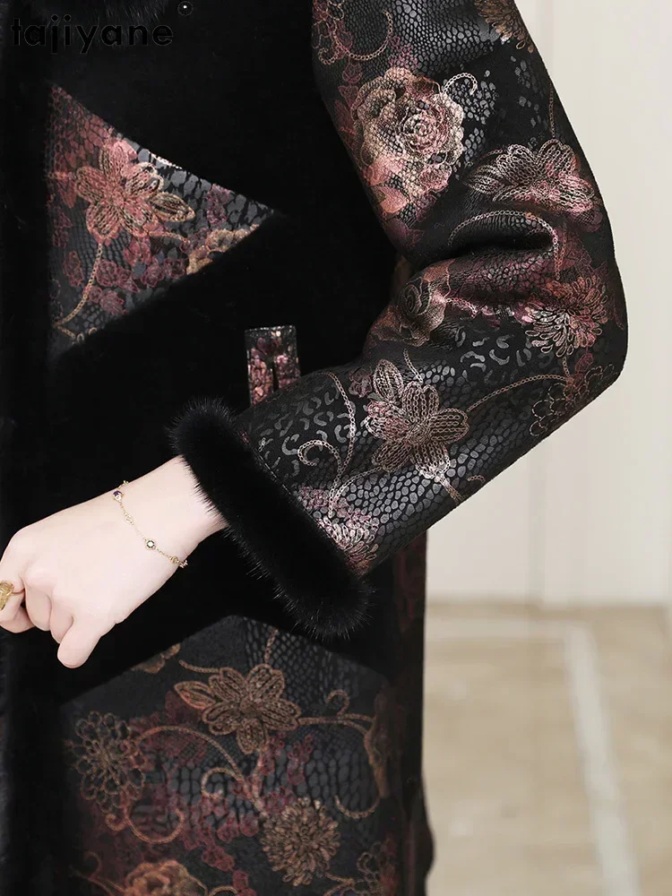 Женская куртка средней длины Tajiyane зимнее шерстяное пальто с воротником из