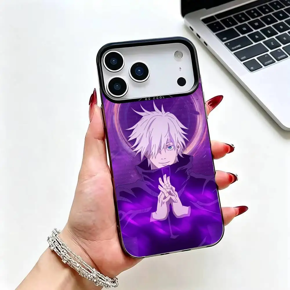 Фото Чехол для телефона Jujutsu Kaisen - Сатору Годжо для iPhone 17, 16, 15, 14, 13, 12 Plus, Pro Max, с цветным серебряным покрытием внутри. №3