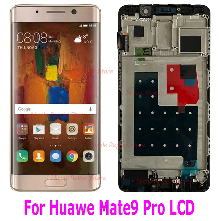 5.5"Original For Huawei Mate 9 Pro LCD Display Touch Screen Panel Digitizer Replacement Mobile With Frame Phone Parts Porsche