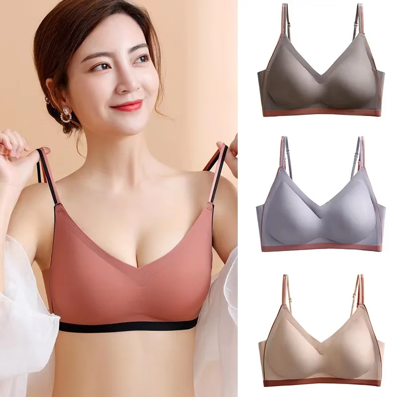 Traceless Underwear Women's Thin Small Bra Gather Up to Support No Steel Ring Sexy Beauty Back Anti Sagging Fashion Bra