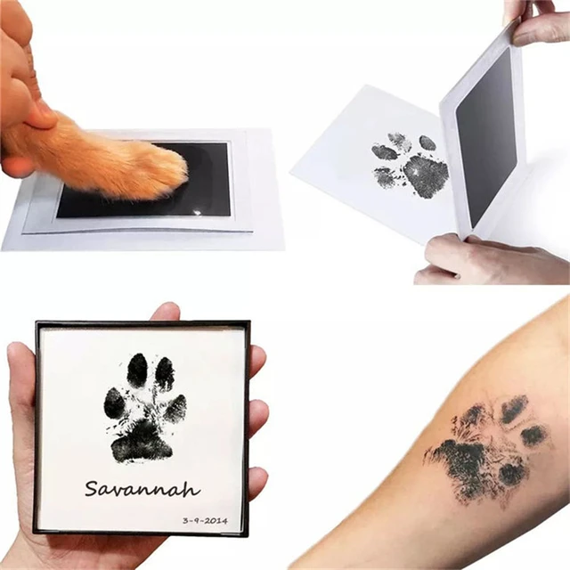 MEOWS Large-XL Pet Non-toxic Inkpad Footprint Handprint No Touch Skin Inkless Kits for Newborn Baby&Cat Dog Paw Prints Souvenirs 5
