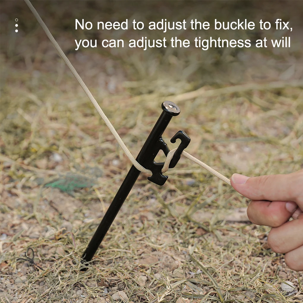 

4pcs Camping Tent Pegs with Hooks Canopy Portable High Hardness Stakes Windproof Nails Outdoor Traveling Supplies 20cm