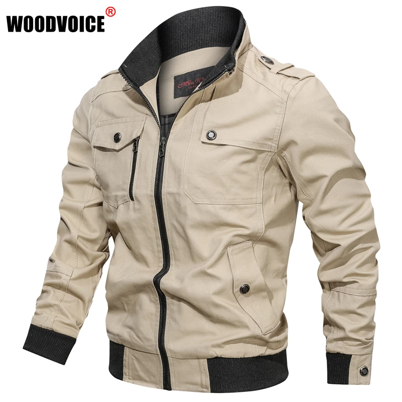 

Men Fashion Jacket Mens Casual Windbreaker Bomber Jackets Coats Men Multi Pocket Zipper Outdoor Slim Fit Outerwear Male Clothes