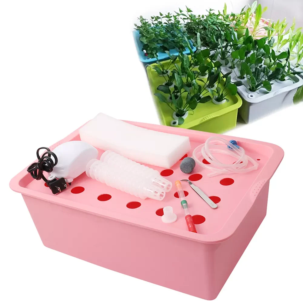 

24 Holes Hydroponic Kit with Oxygen Pump Indoor Garden Cabinet Box Bubble Nursery Pots Cultivation Box 220V/110V 1 Set