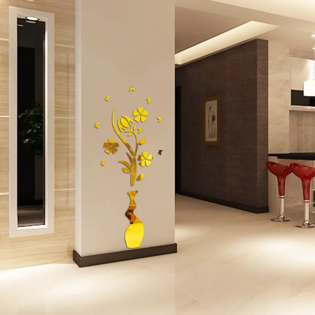 

3D Wall Sticker Flower and Vase Eco-friendly Wall Decals for Bedroom Living Room Bathroom