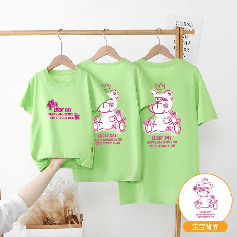 

Футболка для папы, мамы, девочек, мальчиков, семейная Одинаковая одежда, наряды, летняя одежда для взрослых, малышей, детей, с мультяшным рису...