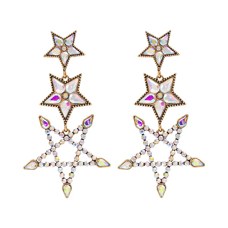 

Лидер продаж, модные новые геометрические серьги в форме звезды для женщин и девушек, ювелирные изделия