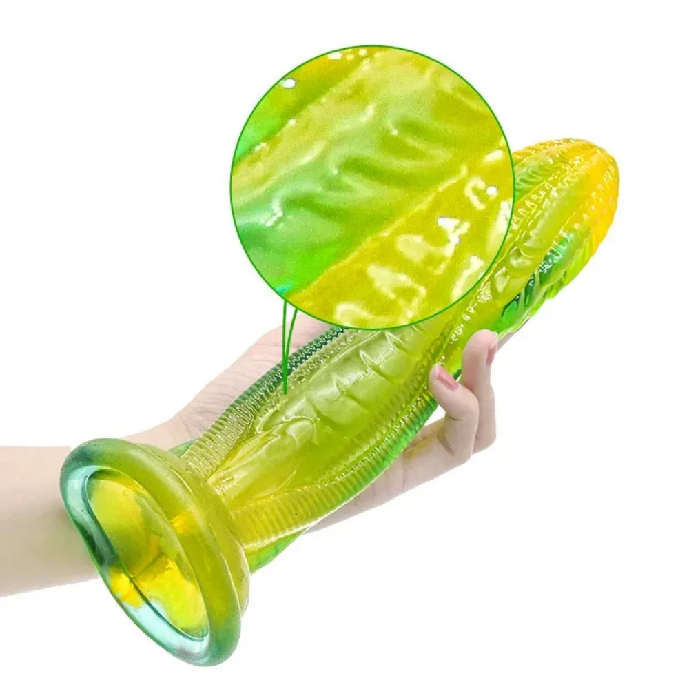 

Green Bad Dragon Dildo Transparent Huge Soft Jelly Penis with Suction Cups Alien Dildos for Woman Vagina Anal Big Dick Sex Toys