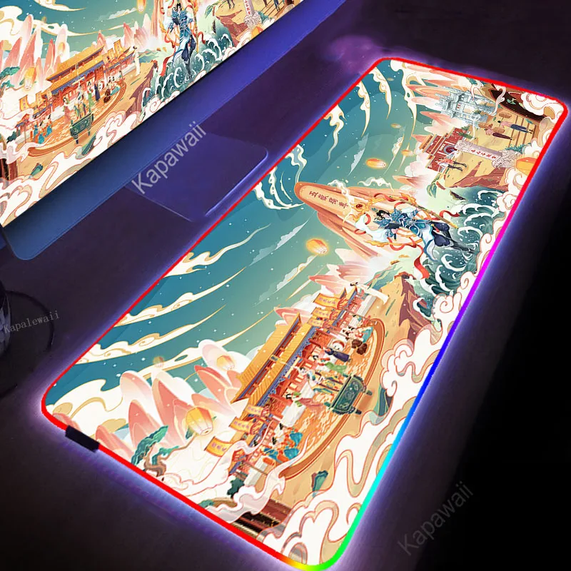 

Dragon RGB Mouse Pad Gaming Accessories Computer Large Mousepad Backlit XXL LED Gamer Mause Carpet 900x400 PC Keyboard Desk Mat