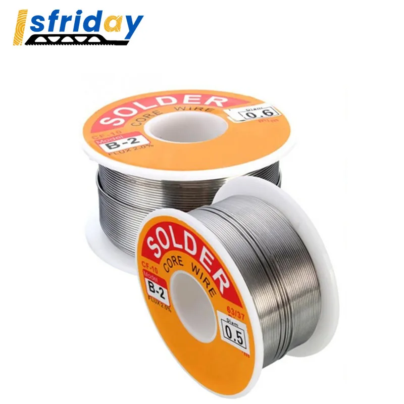 

50g 100g 0.6/0.8/1/1.2/1.5/2.0mm 63/37 FLUX 2.0% 45FT Tin Lead Tin Wire Melt Rosin Core Solder Soldering Wire Roll No-clean