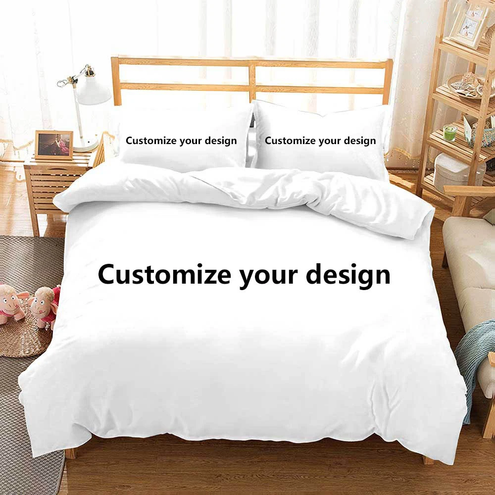 Funda de edredón personalizada con fundas de almohada, juego de cama de microfibra, foto personalizada, impresión Digital 3D, doble, matrimonio y King