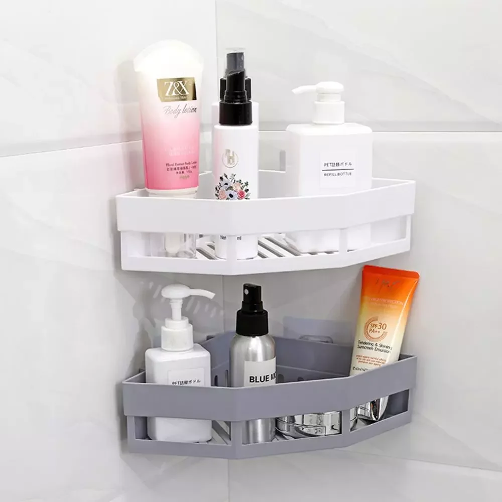

Multifunction Suction Cup Corner Shower Shelf Bathroom Shampoo Shower Shelf Holder Kitchen Storage Rack Organizer 3 Colors