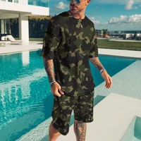 summer war camouflage suit outdoor man women t shirt sets cool mens tracksuit sportswear shorts sport suits leisure male suit