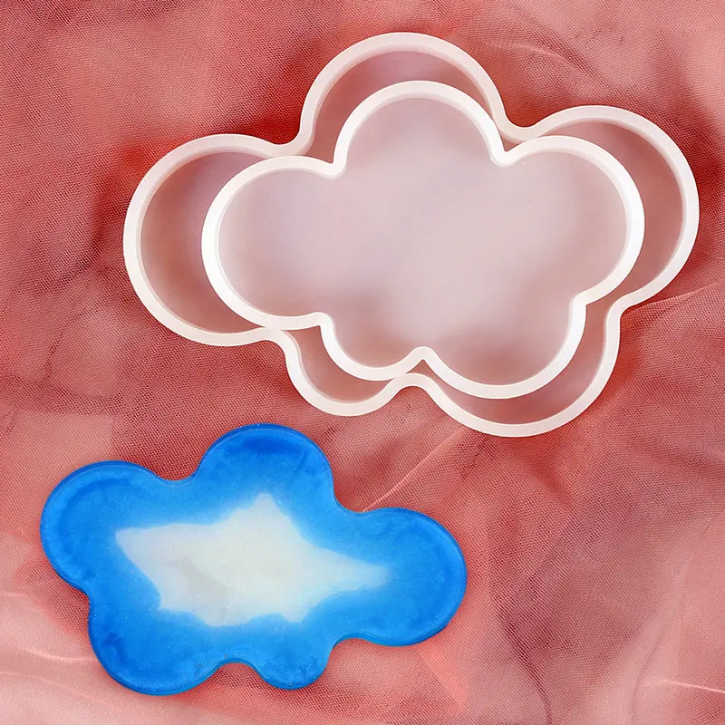 

1pcs/lot Cloud-Shape Silicone Mould for Making Tray Coaster DIY Handicraft Crystal Epoxy Resin Flexiable Molds