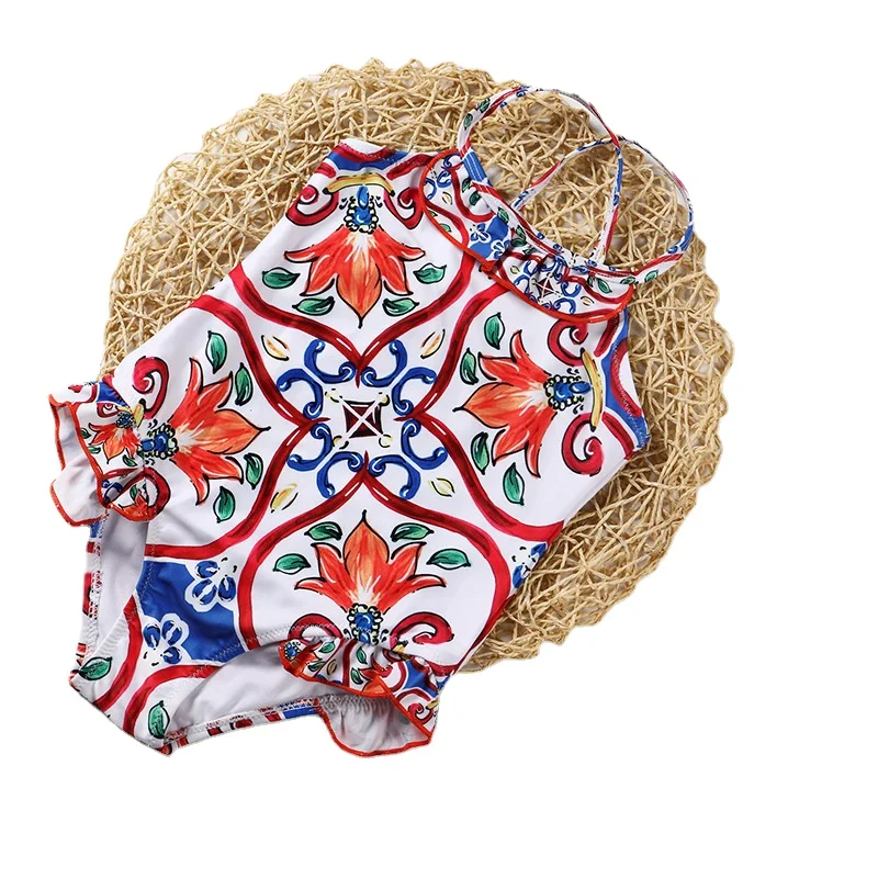 Детские купальники для девочек купальные костюмы Цельный купальник детей бикини