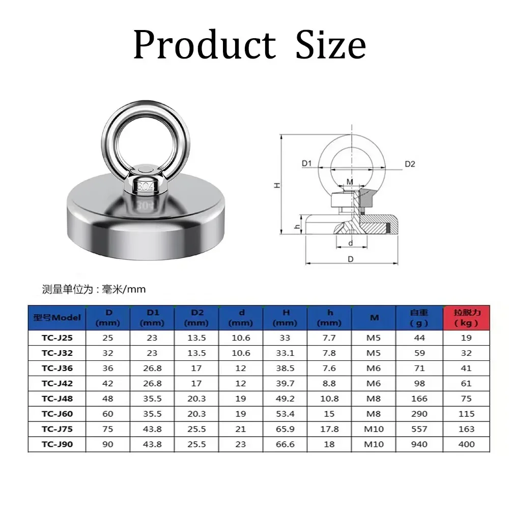 Супермагнит Сильные сверхмощные неодимовые магниты N52 Магнитный рыболовный