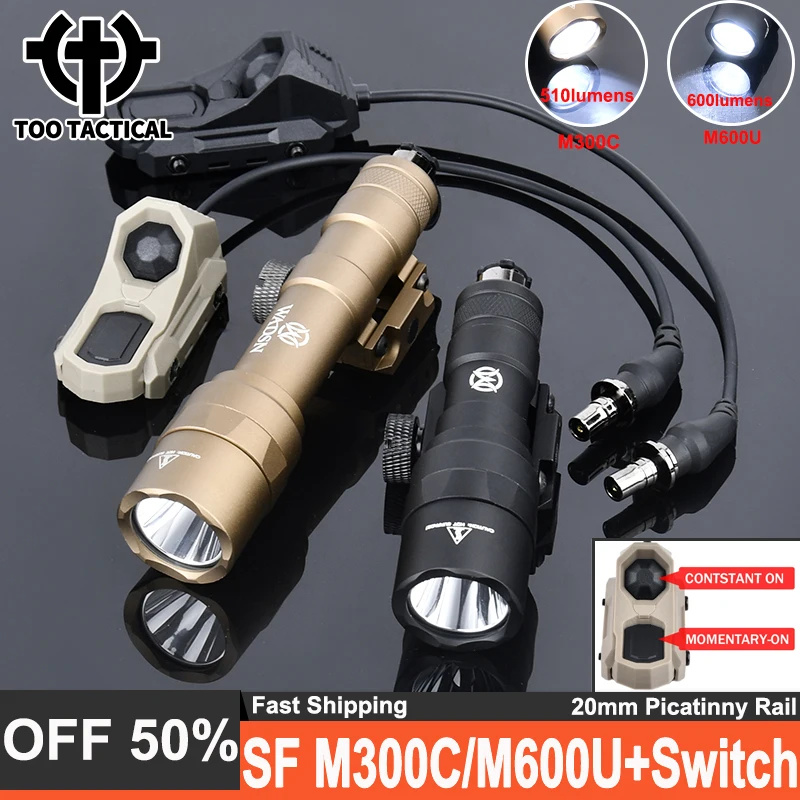 Фонарик WADSN Surefir M300C M600U двухфункциональный переключатель контроля давления Axon M600u