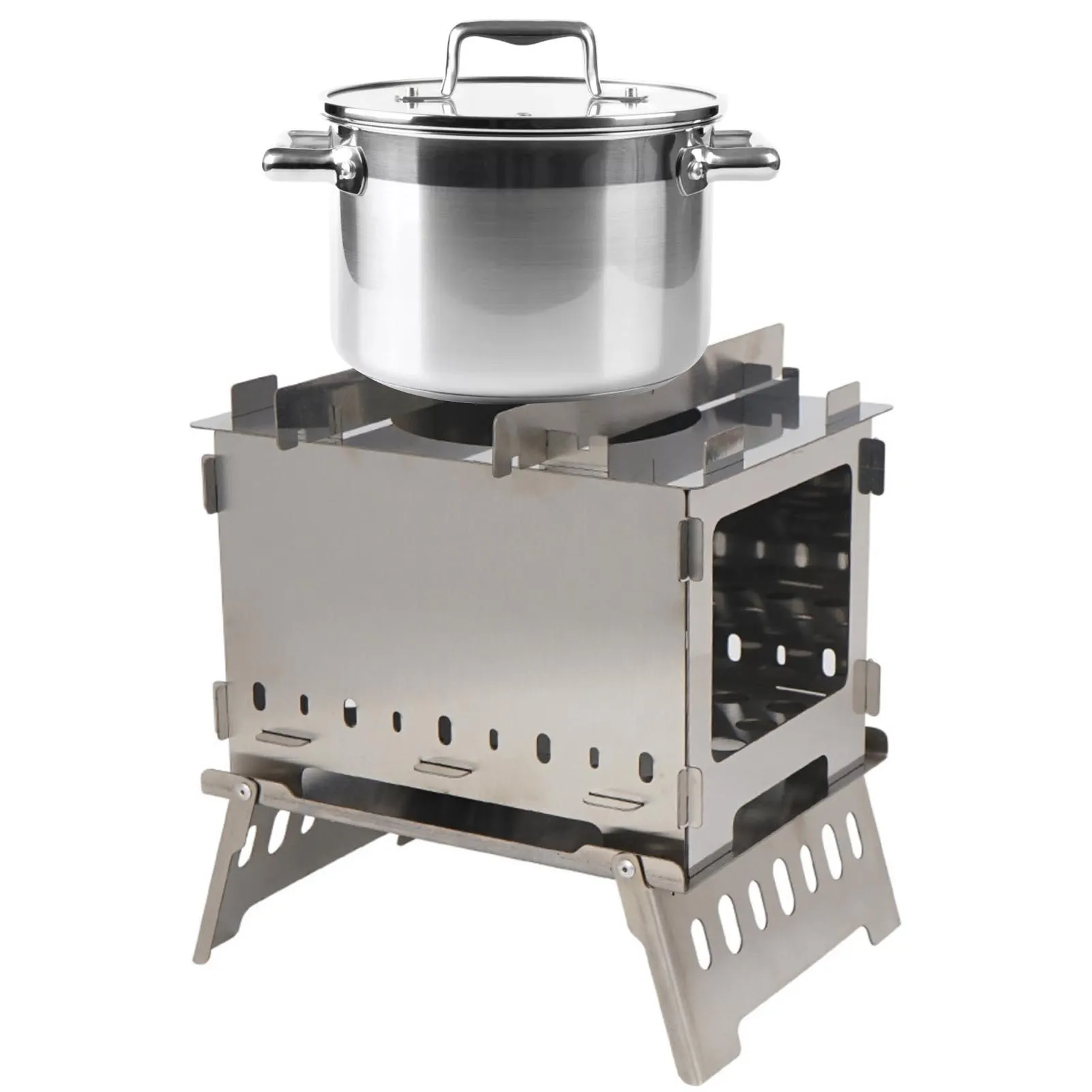 

Charcoal Grills Stainless Steel Portable Grill Cooking ToolSturdy Burning Stove Easy To Clean Perfect For Outdoor Picnic Camping