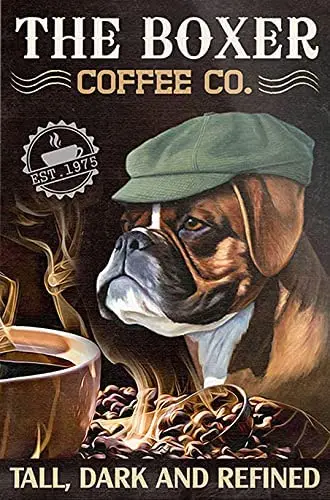

Metal Tin Sign Wall Decor Boxer Dog Signs Wall Art Hanging Plaque Aluminum Signage Posters 8x12 Inch