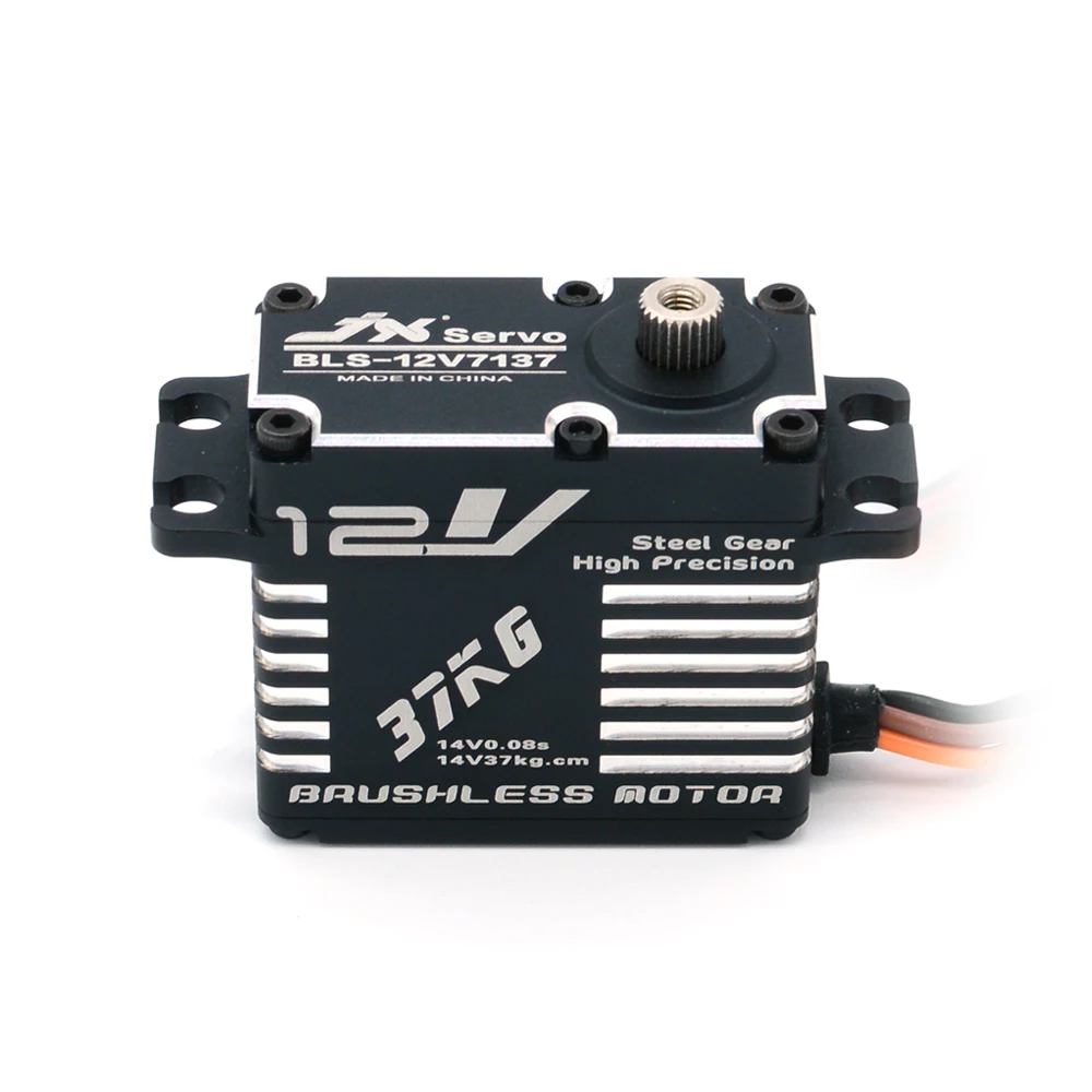 Сервопривод JX для радиоуправляемых автомобилей, 37 кг/см @ 14 в 71 г, с большим крутящим моментом, высокое напряжение, полностью металлический рулевой механизм с ЧПУ, цифровые бесщеточные сервоприводы Сервопривод JX для радиоуправляемых автомобилей, 37 кг/см @ 14 в 71 г, с большим крутящим моментом, высокое напряжение, полностью металлический рулевой механизм с ЧПУ, цифровые бесщеточные сервоприводы