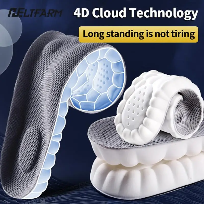 

4D Sports Shoes Insoles Super Soft Running Insole For Feet Shock Absorption Baskets Shoe Sole Arch Support Orthopedic Inserts