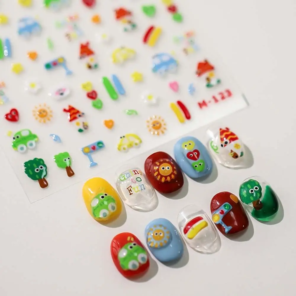 

Candy Doodle Line Jelly Cartoon Nail Stickers Animal Bear Shaped Jelly Cartoon Nail Decals Colorful for Nail Salon Lady Girls