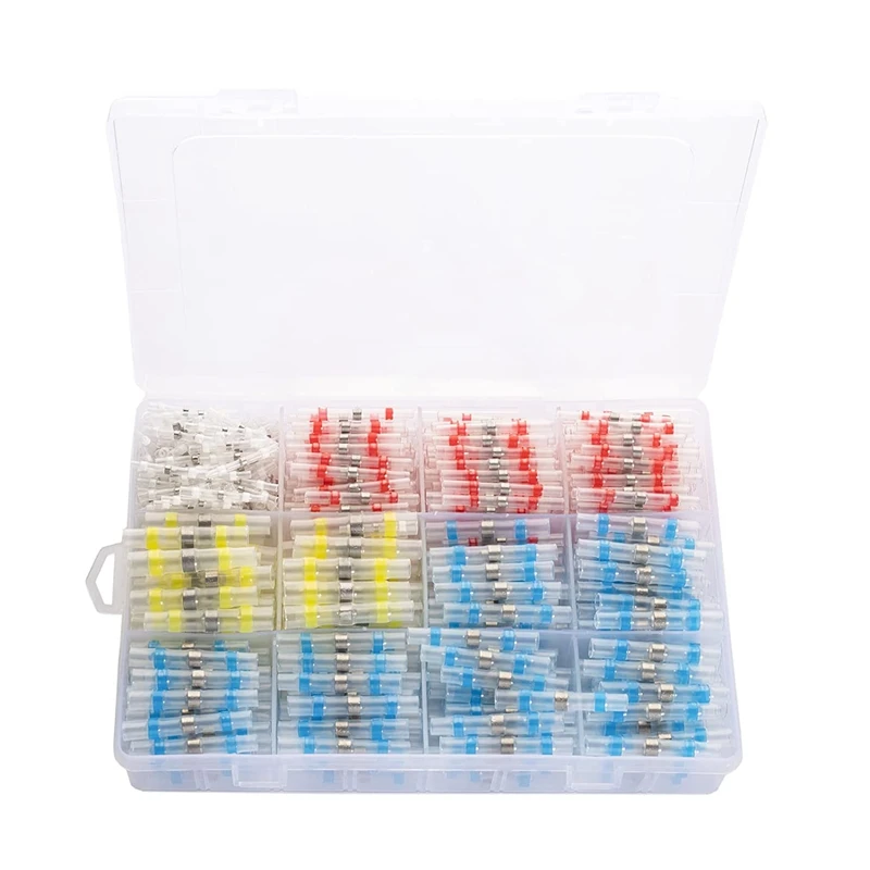 

AT14 600Pcs Solder Seal Wire Connectors Self-Solder Heat Shrink Butt Connector Electrical Solder Butt Connectors