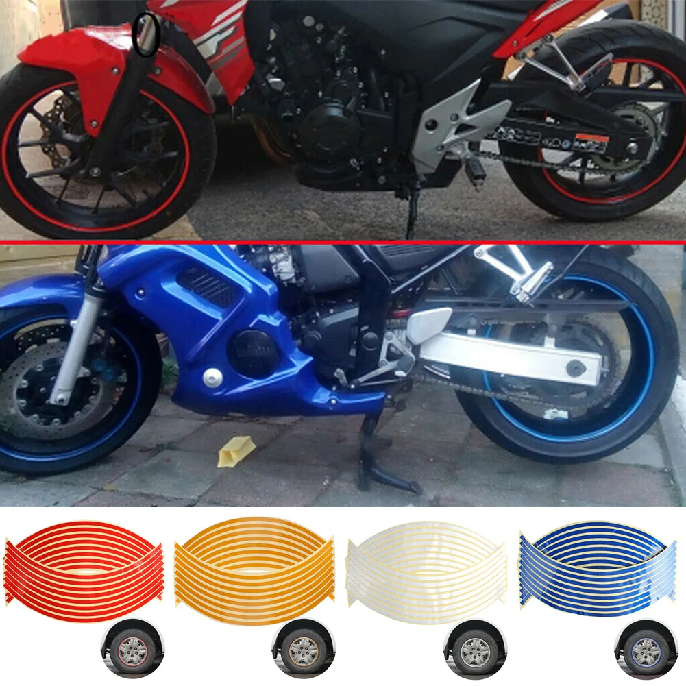 

Rim Stripe Stickers Enhance Safety and Style with 16 Reflective Red Rim Stripe Decals Ideal for Motor Vehicles