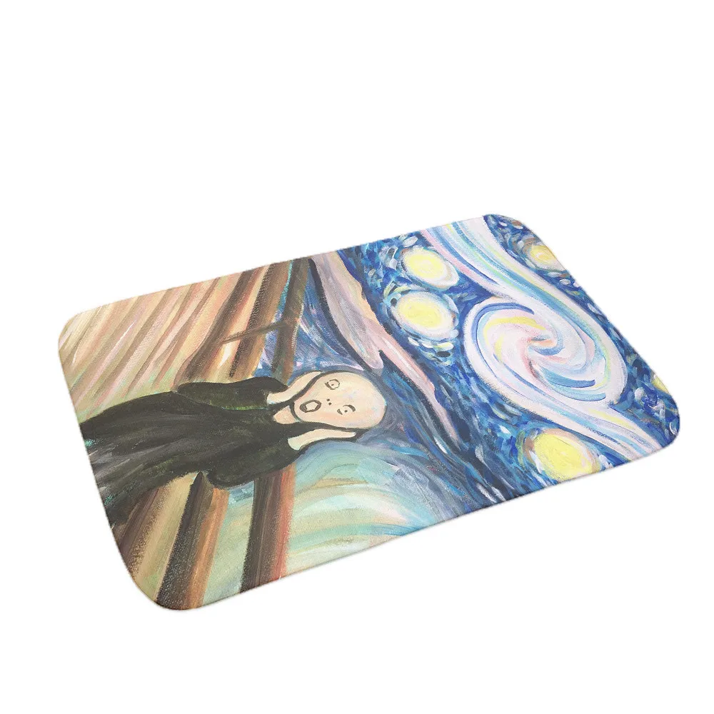 

CLOOCL Fashion Floormats Van Gogh Oil Painting Sunflower Scream 3D Printed Floor Rugs Carpet Non-slip Kitchen Mat Dropshipping