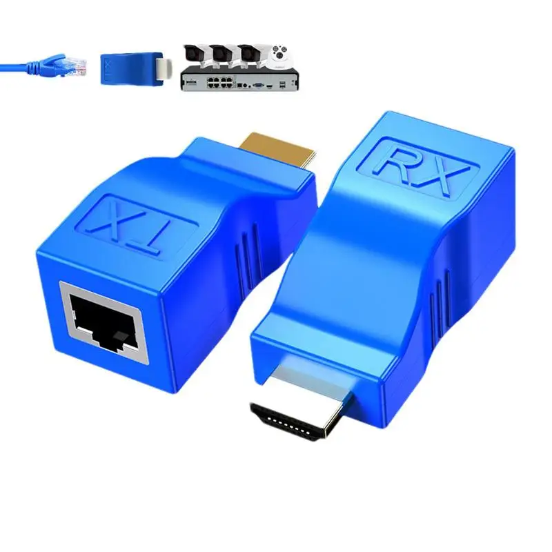 

Video Extender HDMIs-compatible To RJ45 4K 3D HDTV Up To 30M Extension To RJ45 Over Cat 5E/6 Network LAN Ethernet Adapter