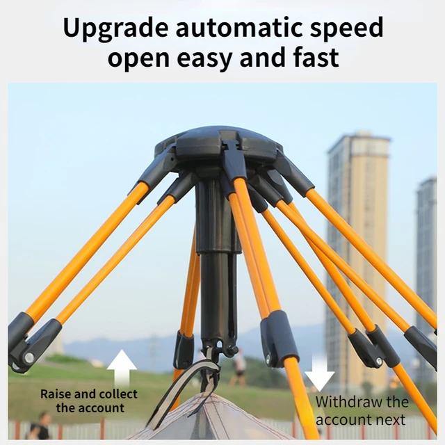 6person Tent Camping Folding Outdoor Fully Automatic Speed Open Rain Proof Sunscreen Wilderness Camping Portable Equipment 2