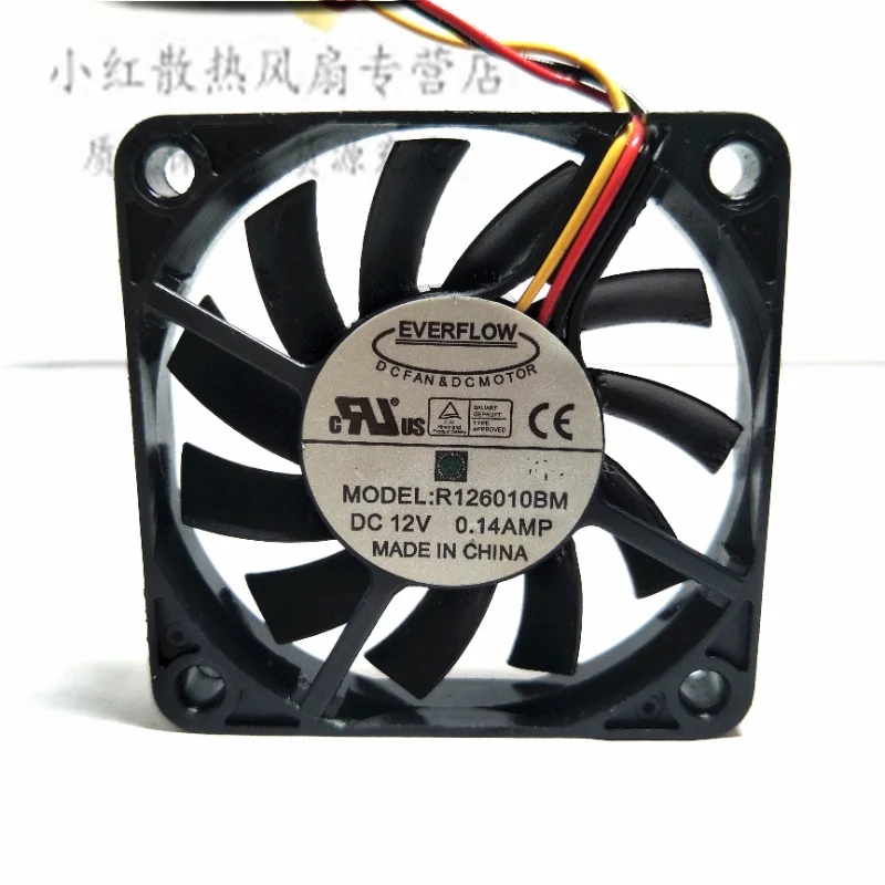 Новый Кулер Для процессора EVERFLOW R126010BM 12 В 0.14A, охлаждающий вентилятор 6 см 6010 дюйма 60*60*10 мм