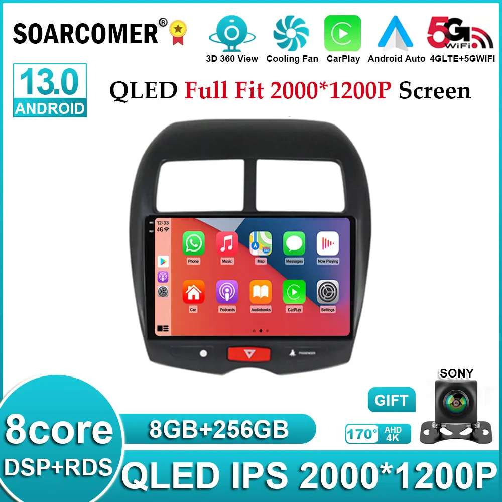 

Автомагнитола 2 Din, мультимедийный видеоплеер на Android 13 для Mitsubishi ASX 1, 2010, 2011, 2012-2016, GPS, DVD, Carplay Navi