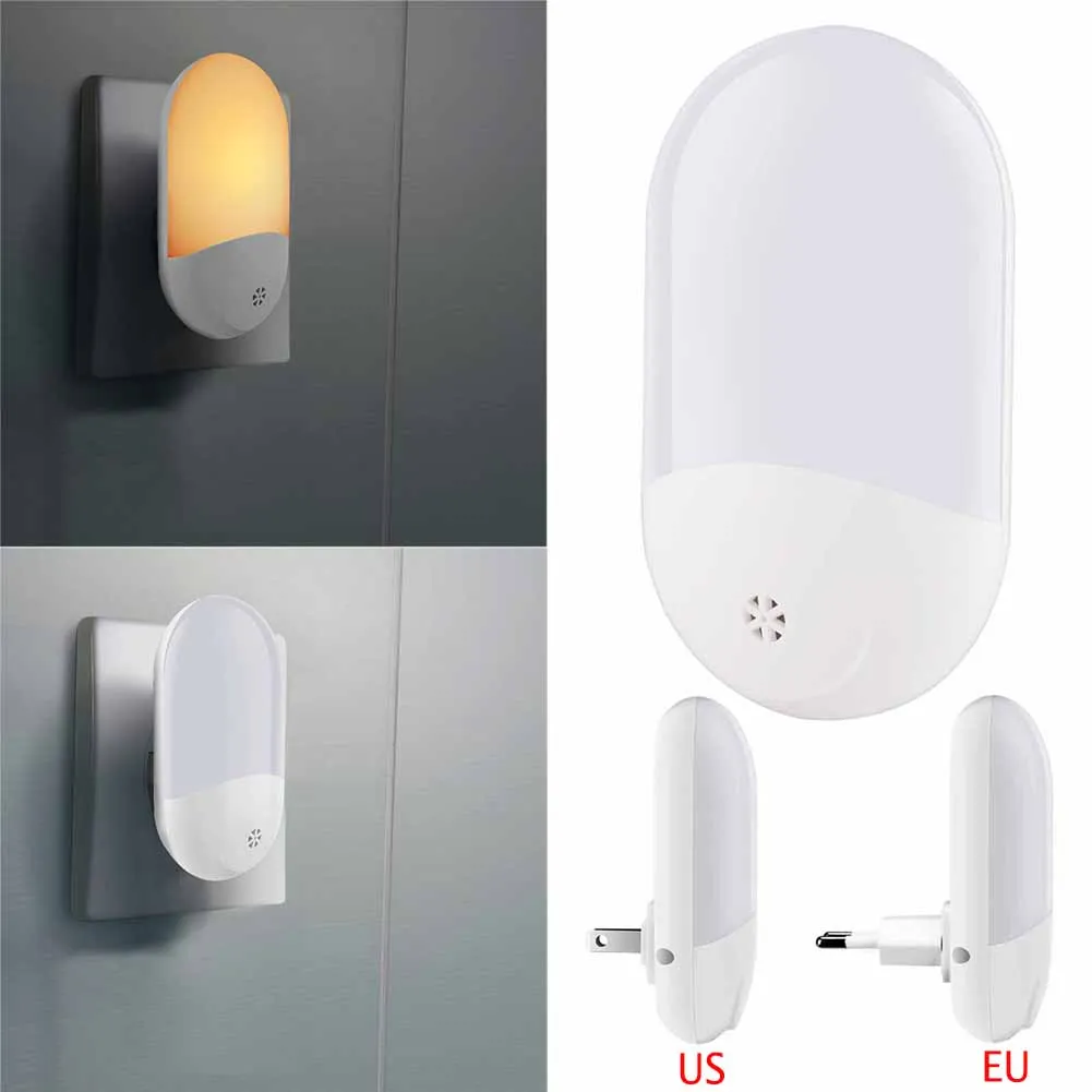 

LED Night Light Saving LED Light Control Induction Night Lamp EU US Plug Night Light For Bedrooms Toilets Stairs Corridors