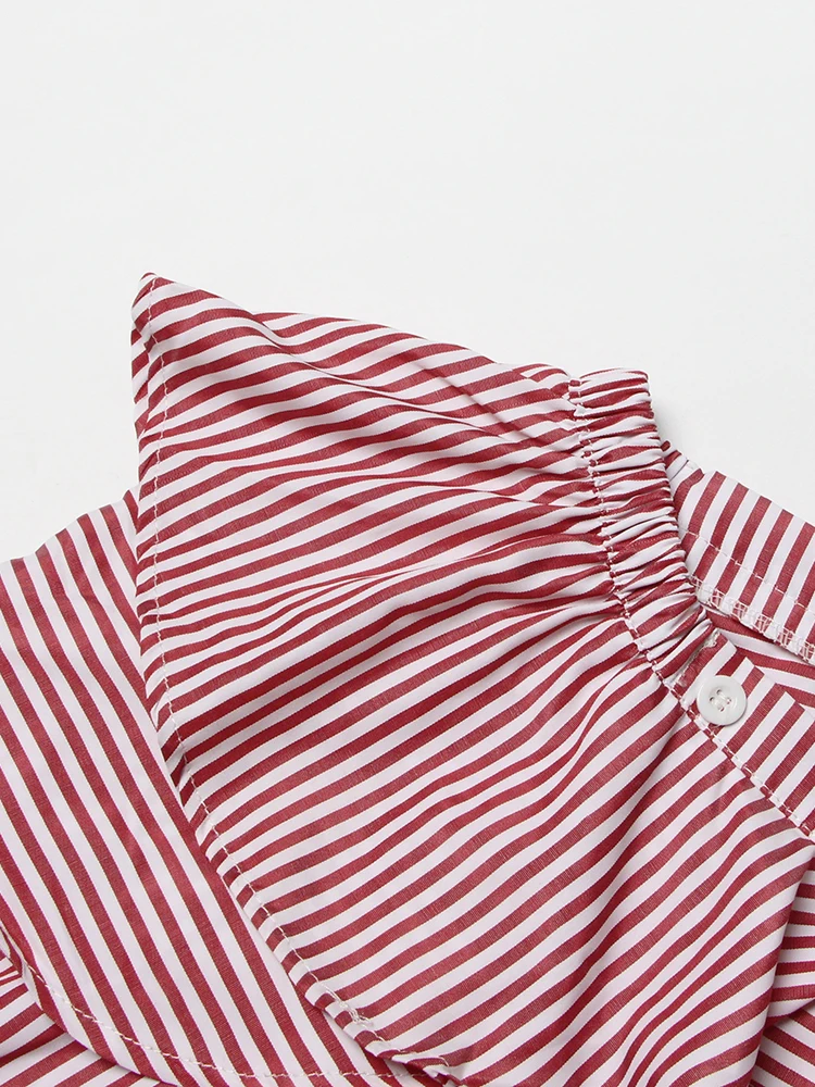 Женская однобортная рубашка VGH полосатая Повседневная Блузка с диагональным