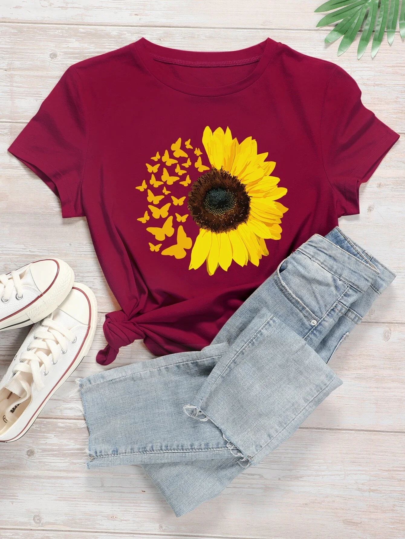 

Sunflower & Butterfly Print Tee