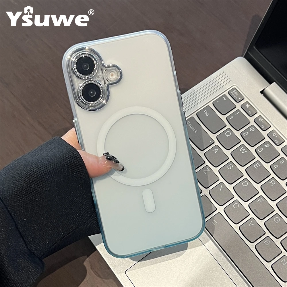 INS Красочный матовый чехол для телефона с градиентом и тонкими отверстиями iPhone 16